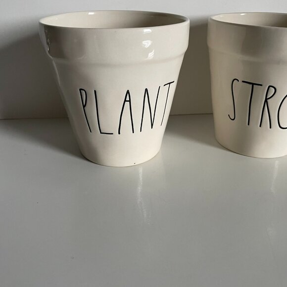 Rae Dunn Plant Pots Planter Garden Tray Pot Trio - Picture 3 of 9